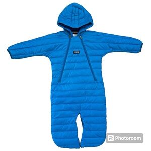 Patagonia Kids Bright Blue Puffer Snowsuit